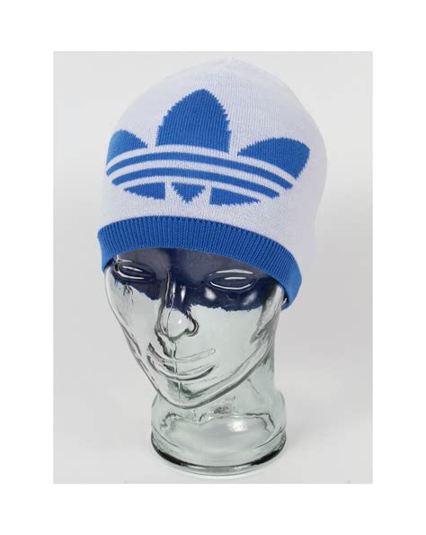 adidas Originals Trefoil Beanie, Almost Light Blue/White, One 